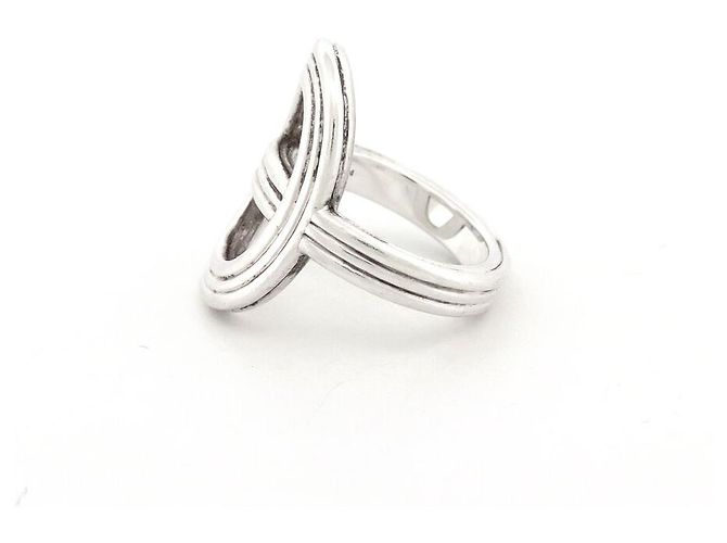 Hermès HERMES ANCHOR CHAIN RING 24 GM 54 SOLID SILVER 9.8G BOX Silvery - view 2