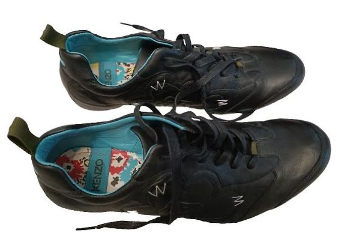 Kenzo sneakers in pelle nera con lacci Nero - vista 2