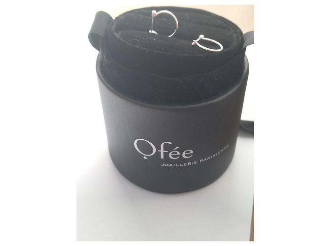 Autre Marque Orecchini mini cerchi OFEE in oro bianco e diamanti Argento - vista 4