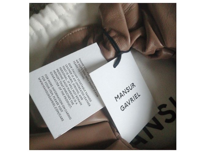 Borsa Mansur Gavriel Scrunchie in pelle nocciola - vista 6