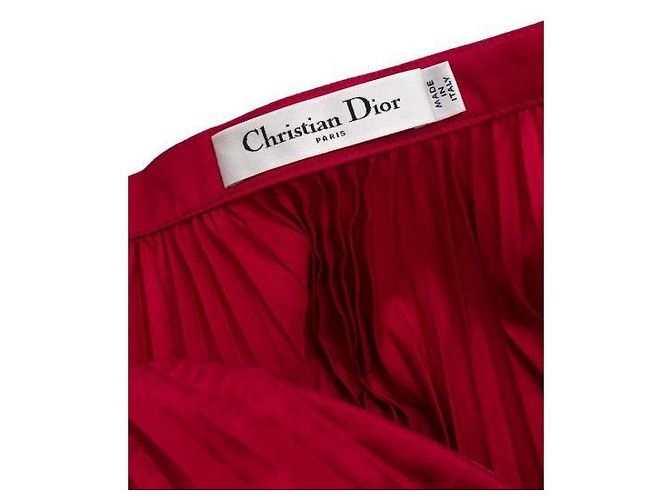 Falda maxi de seda plisada rosa Christian Dior - vista 4