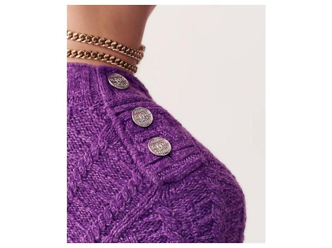 Chanel Violette Strickkleid Lila - Ansicht 2
