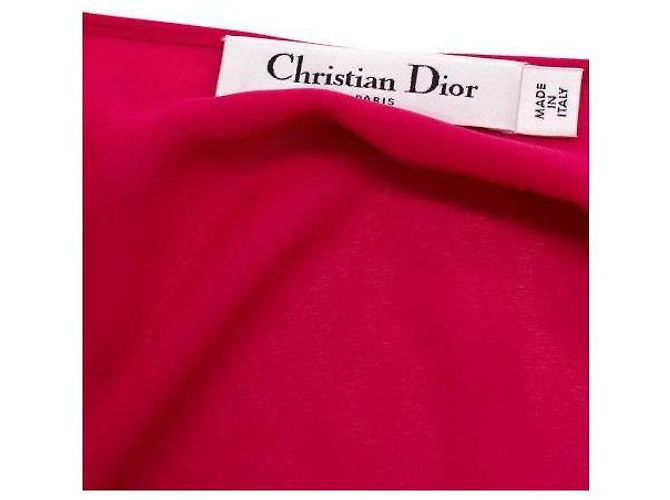Falda midi de tul frambuesa con volantes Christian Dior Rosa - vista 10
