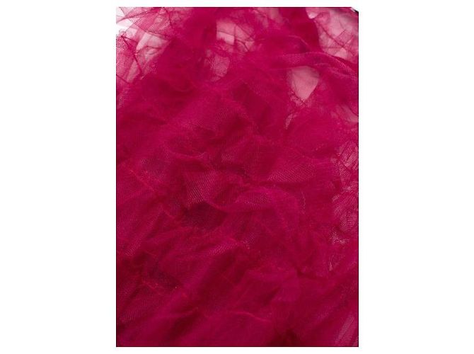 Falda midi de tul frambuesa con volantes Christian Dior Rosa - vista 3