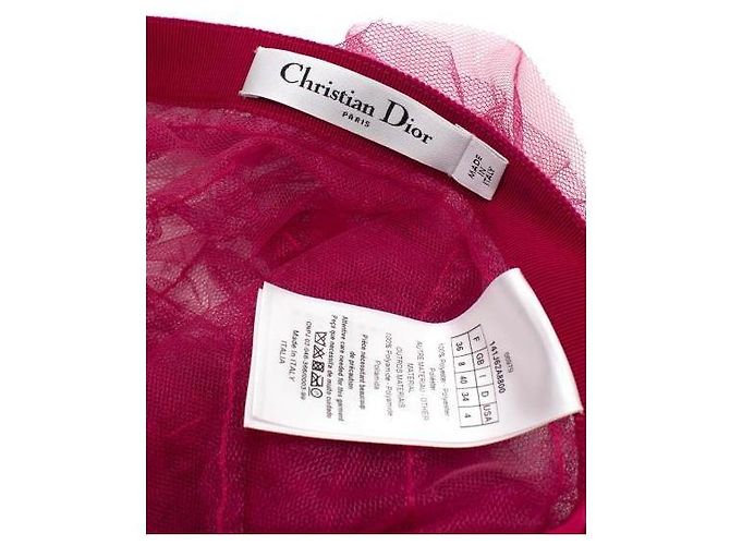 Falda midi de tul frambuesa con volantes Christian Dior Rosa - vista 5