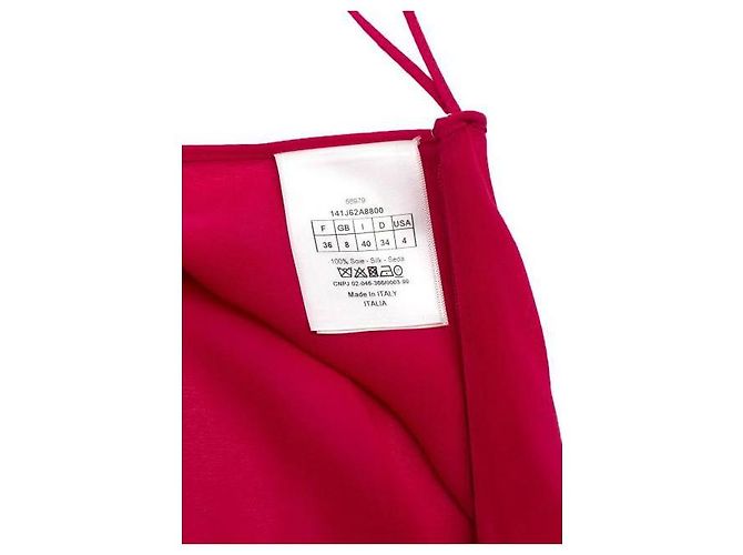 Falda midi de tul frambuesa con volantes Christian Dior Rosa - vista 9