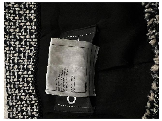 Chanel Tweed Jacke Schwarz Grau Anthrazitgrau - Ansicht 4