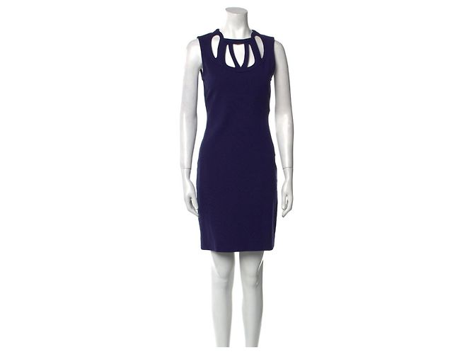 Diane Von Furstenberg DvF Amy Viskose-Jersey-Kleid mit atemberaubenden Ausschnitten Dunkelviolett - Ansicht 4