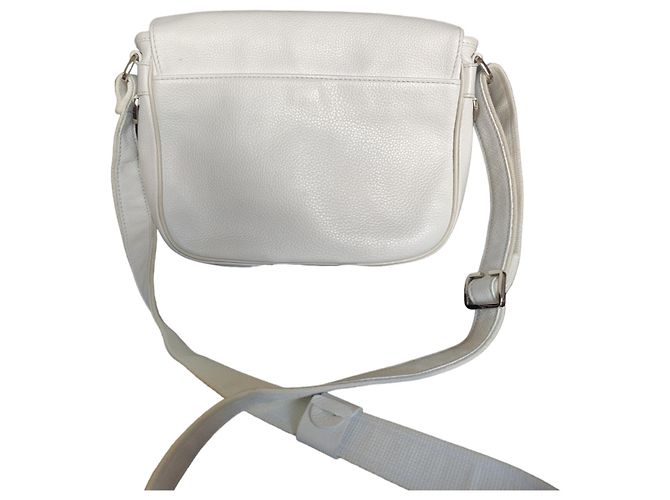 Borsa Longchamp in pelle bianca granulata con patta Bianco - vista 2
