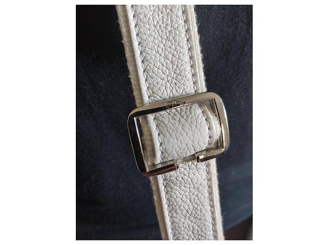 Borsa Longchamp in pelle bianca granulata con patta Bianco - vista 5