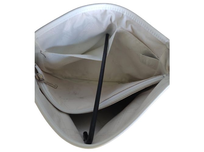 Borsa Longchamp in pelle bianca granulata con patta Bianco - vista 7