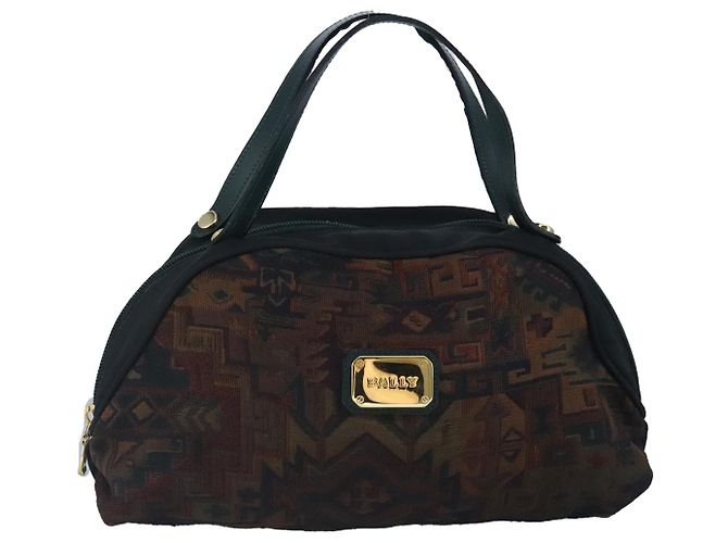 Bolso de mano BALLY de lona verde marrón Auth ti2363 Castaño - vista 13