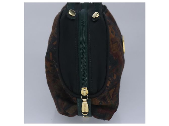 Bolso de mano BALLY de lona verde marrón Auth ti2363 Castaño - vista 3