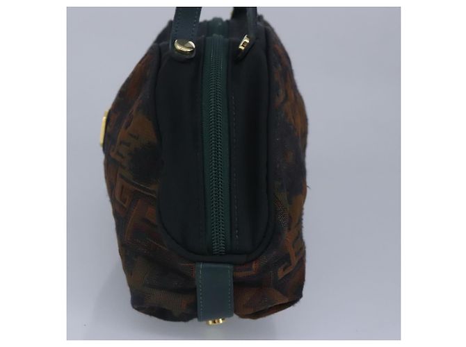 Bolso de mano BALLY de lona verde marrón Auth ti2363 Castaño - vista 4