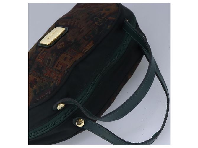 Bolso de mano BALLY de lona verde marrón Auth ti2363 Castaño - vista 6