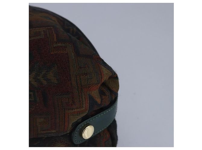Bolso de mano BALLY de lona verde marrón Auth ti2363 Castaño - vista 9