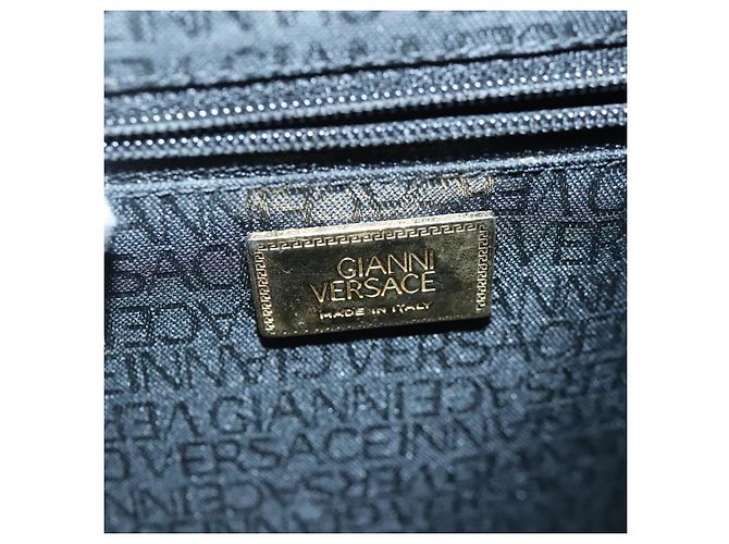 Borsa a spalla Gianni Versace in pelle nera e oro Auth bs20156 Nero D'oro - vista 11