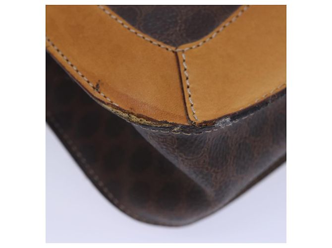 Céline Borsa a mano in tela Macadam CELINE in pelle PVC marrone Auth ar12154 - vista 12