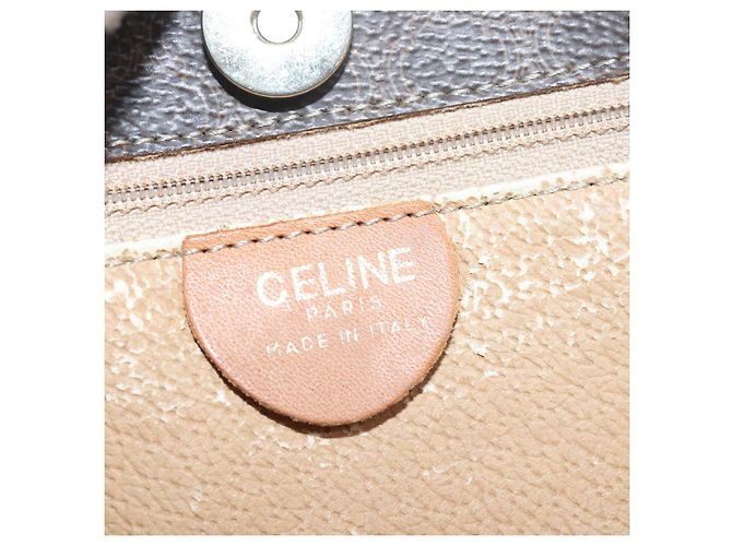 Céline Borsa a mano in tela Macadam CELINE in pelle PVC marrone Auth ar12154 - vista 15