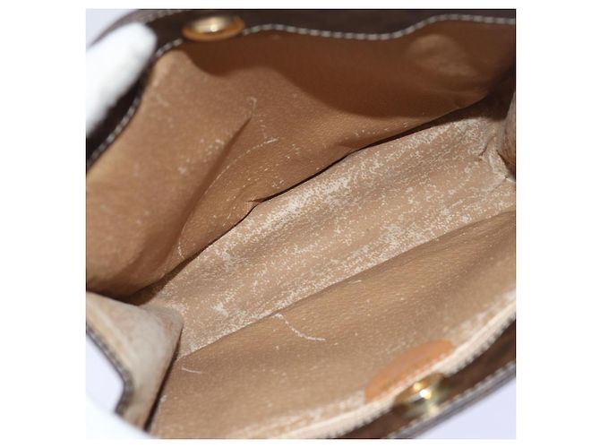 Céline Borsa a mano in tela Macadam CELINE in pelle PVC marrone Auth ar12154 - vista 16
