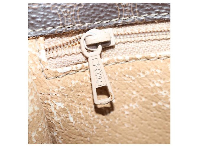 Céline Borsa a mano in tela Macadam CELINE in pelle PVC marrone Auth ar12154 - vista 18