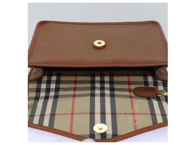 Autre Marque Borsa a mano in pelle marrone Burberrys Auth bs15802 - vista 14