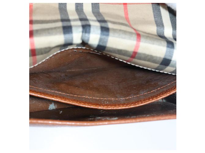 Autre Marque Borsa a mano in pelle marrone Burberrys Auth bs15802 - vista 19