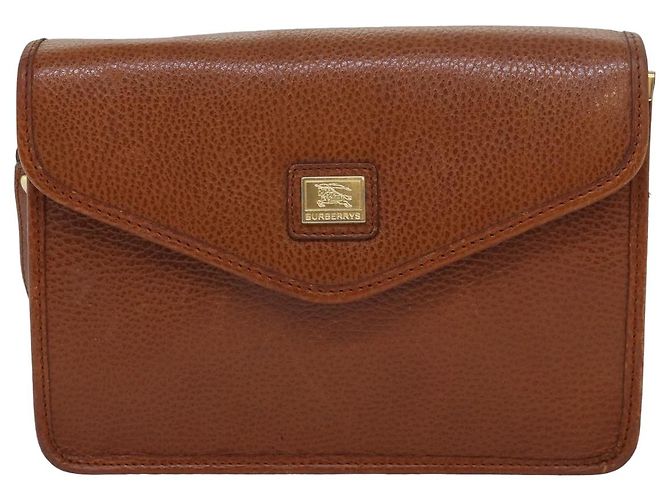 Autre Marque Borsa a mano in pelle marrone Burberrys Auth bs15802 - vista 2