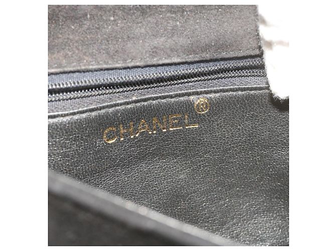 Borsa a spalla CHANEL Chain Gripoix in suede nero CC Auth hk1073 - vista 16