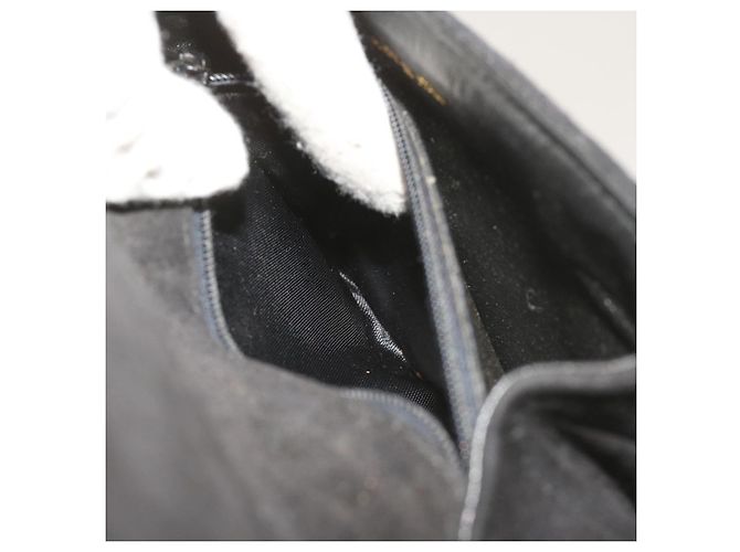 Borsa a spalla CHANEL Chain Gripoix in suede nero CC Auth hk1073 - vista 20
