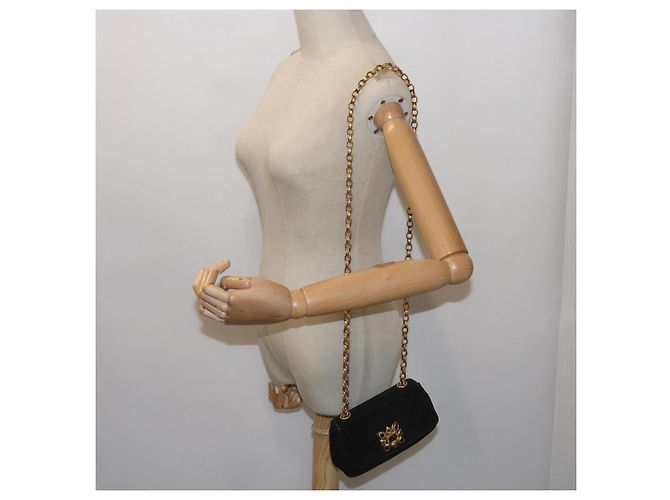 Borsa a spalla CHANEL Chain Gripoix in suede nero CC Auth hk1073 - vista 23