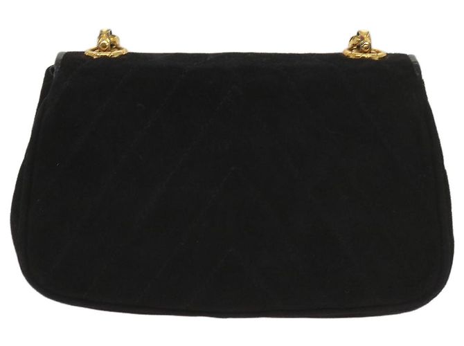 Borsa a spalla CHANEL Chain Gripoix in suede nero CC Auth hk1073 - vista 3