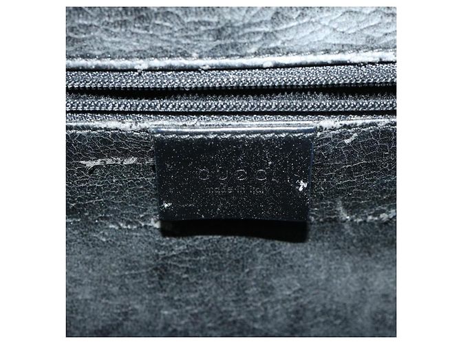 Borsa a mano in pelle nera GUCCI 001 3091 002113 Auth im458 Nero - vista 16