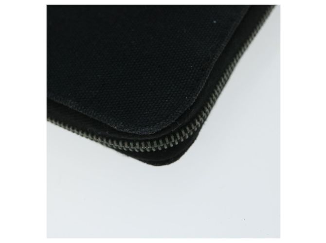 Hermès HERMES Fourre Tout Perth GM Portafoglio Lungo Canvas Nero Auth bs11999 - vista 11