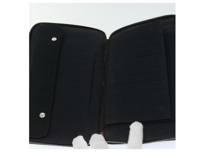 Hermès HERMES Fourre Tout Perth GM Portafoglio Lungo Canvas Nero Auth bs11999 - vista 15