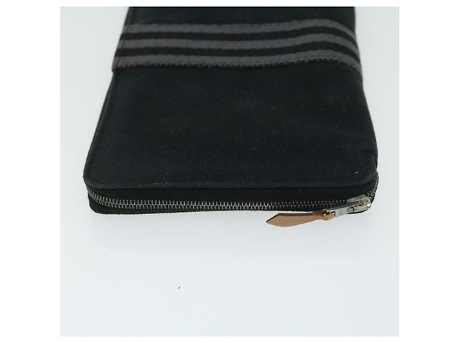 Hermès HERMES Fourre Tout Perth GM Portafoglio Lungo Canvas Nero Auth bs11999 - vista 5