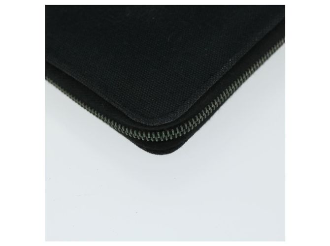Hermès HERMES Fourre Tout Perth GM Portafoglio Lungo Canvas Nero Auth bs11999 - vista 8
