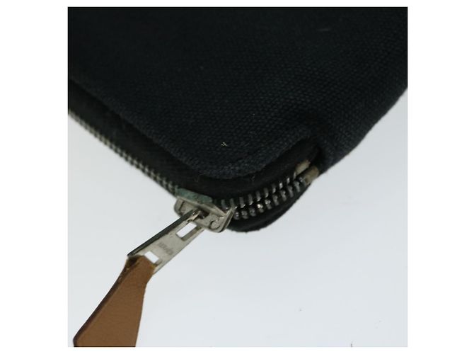 Hermès HERMES Fourre Tout Perth GM Portafoglio Lungo Canvas Nero Auth bs11999 - vista 9