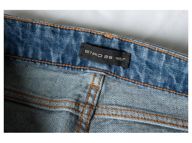 Etro, jeans azules con bordes sin terminar - vista 2