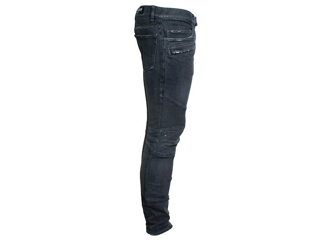 Balmain, Jeans biker grigi Grigio - vista 2