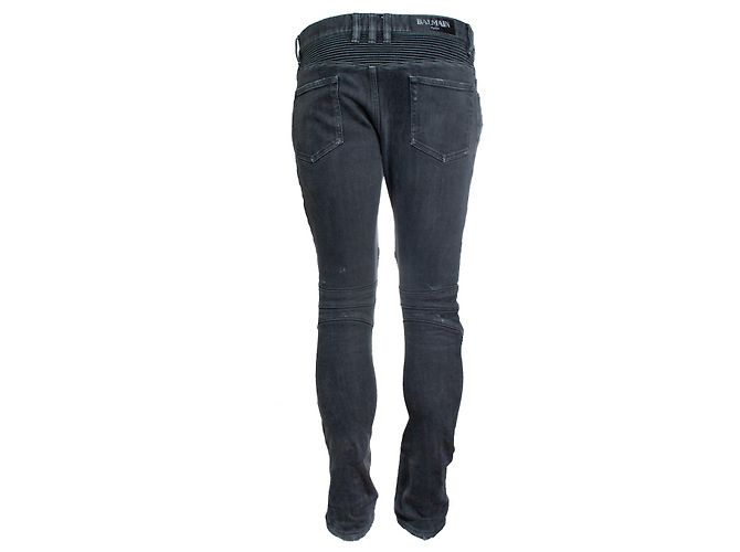 Balmain, Jeans biker grigi Grigio - vista 3