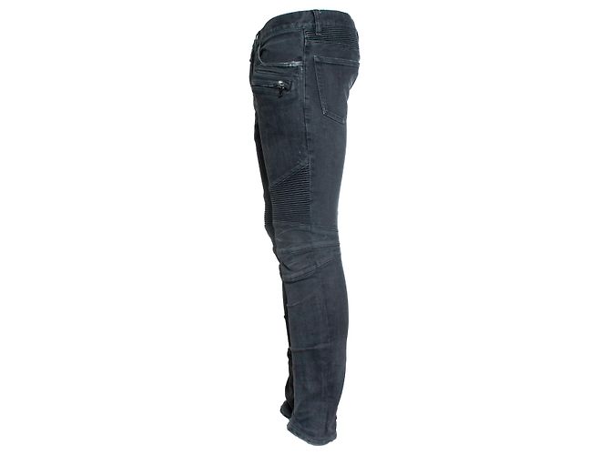 Balmain, Jeans biker grigi Grigio - vista 4