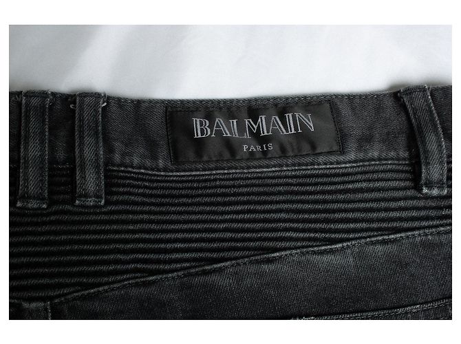 Balmain, Jeans biker grigi Grigio - vista 6
