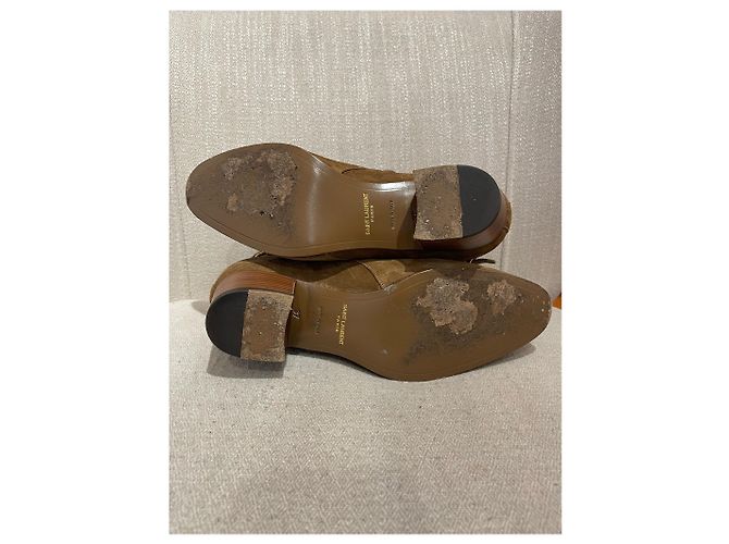 SAINT LAURENT Botines T.EU 37 Ante Camello - vista 7