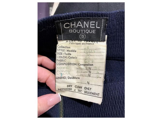 Faldas CHANEL T.Internacional S Lana Azul - vista 5