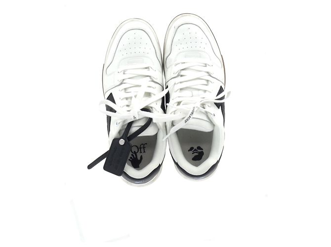 Off White Baskets à lacets Off-White Out of Office en cuir blanc - vue 12