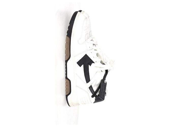 Off White Baskets à lacets Off-White Out of Office en cuir blanc - vue 13