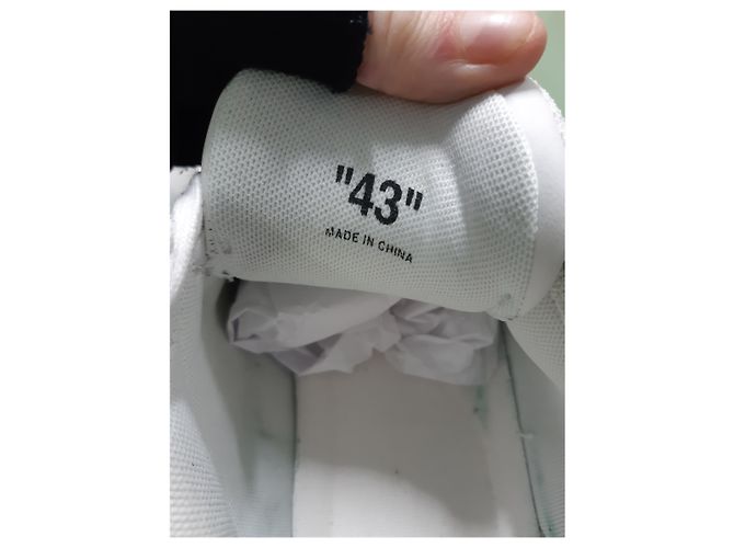 Off White Baskets à lacets Off-White Out of Office en cuir blanc - vue 16
