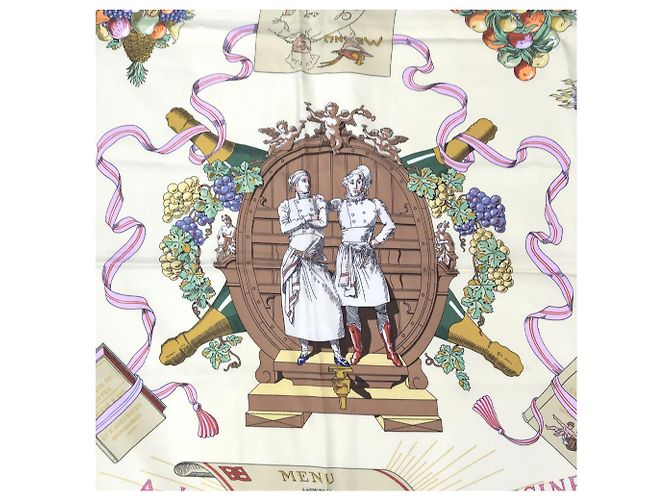 Hermès Hermes Silk Scarf A LA GLOIRE DE LA CUISINE FRANCAISE Blue - view 6
