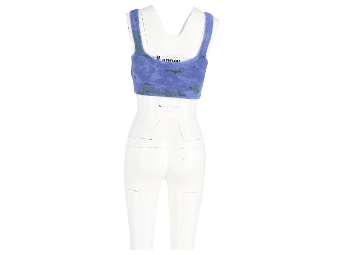 Autre Marque Rotate Birger Christensen Bridy Knit Crop Top en Nylon Azul Azul claro - vista 2
